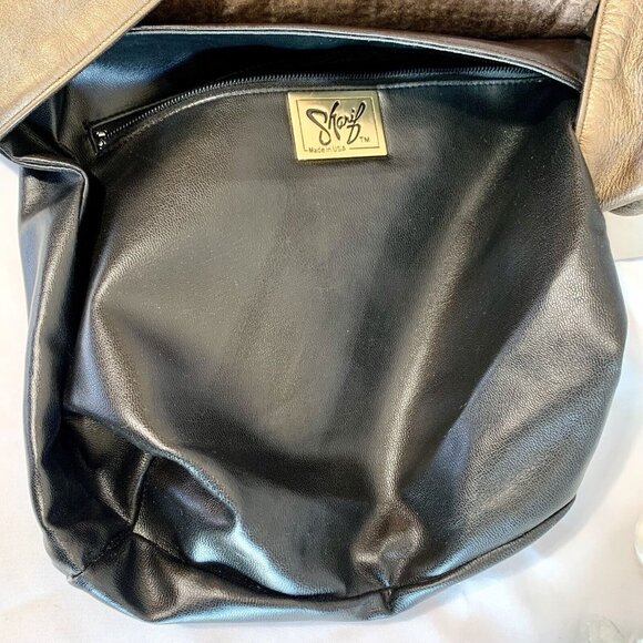 SHARIF Metallic Brown Orange Woven Shoulder Bag Flap Square Tote Bag 80’s VTG - Picture 13 of 15